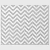 Donkergrijs wit XL Chevron ZigZag Pattern Cadeaupapier (Vlak)