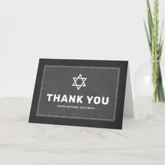 Donkergrijs witte ster van David mitzvah bedankt Kaart