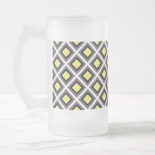 Donkergrijs, zwart, geel Ikat Diamonds, afkomstig Matglas Bierpul