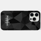 Donkergrijs zwart geometrisch maaspatroon Monogram Case-Mate iPhone Case (Achterkant (horizontaal))