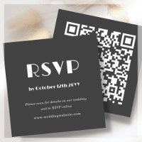 Donkergrijze Art Deco | QR-code | Bruiloft RSVP