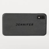 Donkergrijze bladlederen textuur Case-Mate iPhone case (Achterkant (horizontaal))