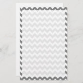 Donkergrijze Chevron; zigzag Briefpapier (Voorkant / Achterkant)