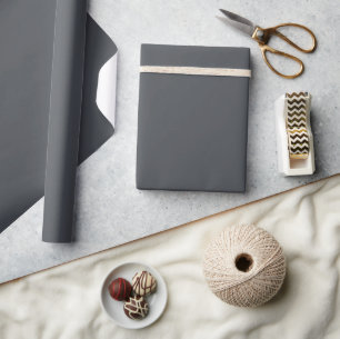 Donkergrijze effen kleur cadeaupapier