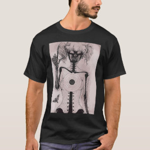 Donkergrijze emo-tiener met moth Gothic T-shirt