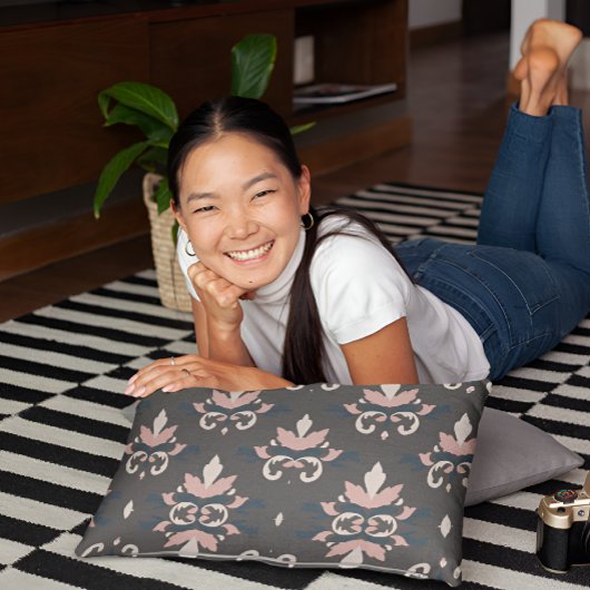 Donkergrijze Floral Elegance Kussensloop