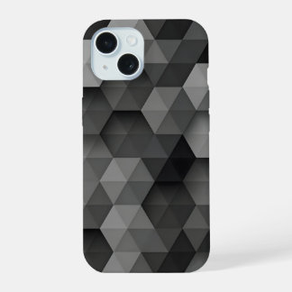Donkergrijze geometrische driehoek telefoonhoes iPhone 15 hoesje