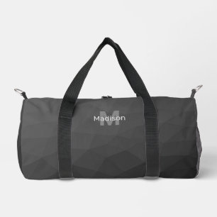 Donkergrijze geometrische mesh monogram plunjezak