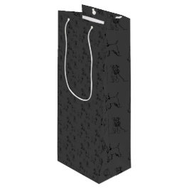 Donkergrijze miniatuur Schnauzer lijn Art 1-5 Wijn Cadeautas