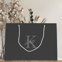 Donkergrijze Monogram Bruidsmeisje Voorstel Cadeau