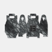 Donkergrijze mozaïekglazen draagtas bedankdoosjes (Uitgevouwen)