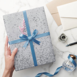 Donkergrijze namaak glitters cadeaupapier