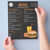 Donkergrijze Oranje Hamburger Hotdog Menu Prijzen (Hand)