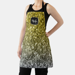 Donkergrijze sparken monogram schort