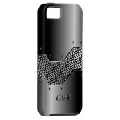 Donkergrijze tinten glanzende metallic look Case-Mate iPhone case (Back/Rechts)