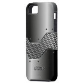Donkergrijze tinten glanzende metallic look Case-Mate iPhone case (Achterkant Links)