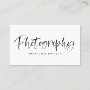 Donkergrijze Waterverf borstel met fotograaf Visitekaartje