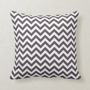 Donkergrijze witte Chevron Pattern Kussen