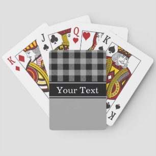 Donkergrijze Zwarte Buffalo Check Plaid CBN Monogr Pokerkaarten