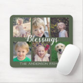 Donkergroen 6 Foto collage Muismat (Met muis)