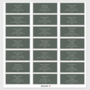 Donkergroen   Adresetiketten voor bruiloft Sticker