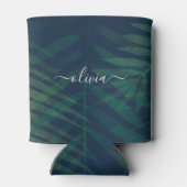 Donkergroen bladpatroon blikjeskoeler (Achterkant)