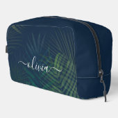 Donkergroen bladpatroon toilettasje (Rechterhoek)