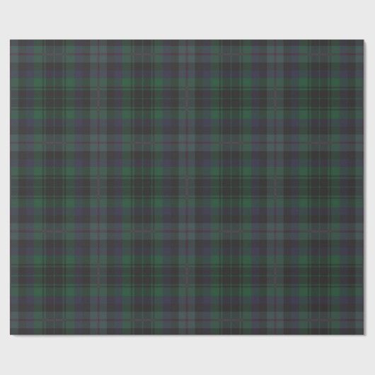 Donkergroen Blauw Tartan Plaid Cadeaupapier (Vlak)