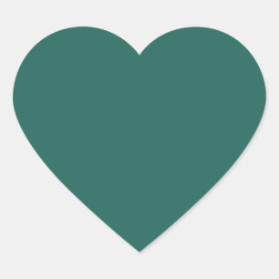 Donkergroen blauw (vaste kleur) Hart Sticker