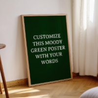 Donkergroen Custom Wedding Poster Moody Unique