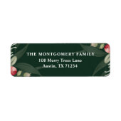 Donkergroen Elegant groen Kerstmis Chic Etiket (Voorkant)
