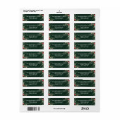 Donkergroen Elegant groen Kerstmis Chic Etiket (Full Sheet)
