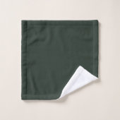 Donkergroen Elegant Modern Minimalistisch Monogram Bad Handdoek (Wasdoekje)