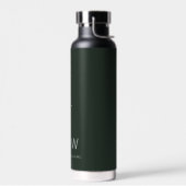 Donkergroen Elegant Modern Minimalistisch Monogram Waterfles (Links)