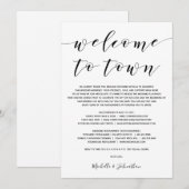 Donkergroen Elegant Welkom in de stad Kaart (Voorkant / Achterkant)