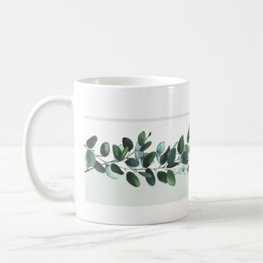Donkergroen en blauw Eucalyptus blaast de Mok van (Links)