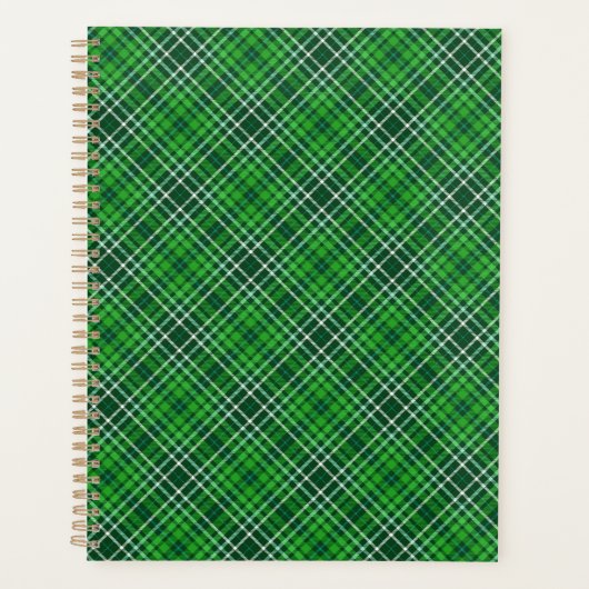 Donkergroen en bosgroen patroonpatroon planner (Voorkant)