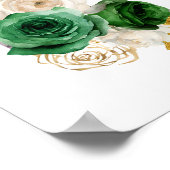 Donkergroen en goud Elegant Bloemen Verjaardagsfee Poster (Hoek)