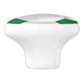 Donkergroen en wit Voetbal / Football Keramische Knop (Zijkant)