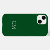 Donkergroen enkelvoudig monogram Case-Mate iPhone case (Achterkant (horizontaal))