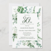 Donkergroen Eucalyptus 30ste verjaardagsfeest Kaart (Voorkant)
