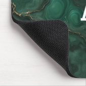 Donkergroen geglazuurd marmer muismat (Hoek)