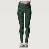 Donkergroen glittereffect leggings (Voorkant)