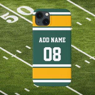 Donkergroen goud en witte sportband iPhone 13 hoesje