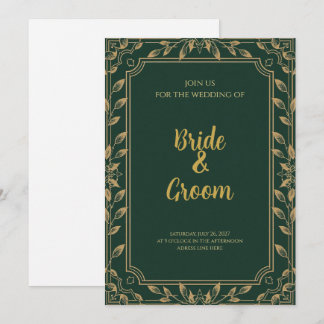 Donkergroen Goudblad Botanisch Elegant Vintage Kaart