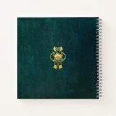 donkergroen & gouden Lijst trouwjournaal Notitieboek (Achterkant)