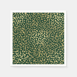 Donkergroen & Gouden Stippen Confetti Elegante Gla Servet