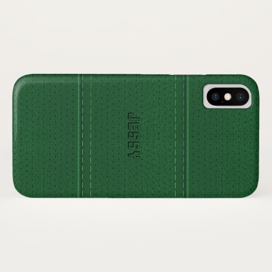 Donkergroen kunstleer Case-Mate iPhone case (Achterkant (horizontaal))