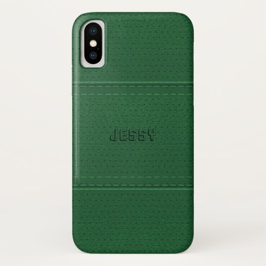 Donkergroen  kunstleer Case-Mate iPhone case (Achterkant)