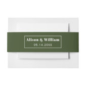 Donkergroen lijst eenvoudige elegante bruiloft uitnodigingen wikkel (Voorkant Voorbeeld)